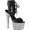 Black Faux Leather/Silver Multi Glitter, variant on Women's Pleaser Adore 700-14LG Heeled Sandal