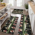 thumbnail image 2 of Black Christmas Santa Pattern Kitchen Rugs Sets Of 3,Kitchen Runner Rugs Non Skid Washable,Decorative Kitchen Floor Mats for Kitchen,Sink,Laundry,17"x30"+ 17"x47" + 17"x59", 2 of 6