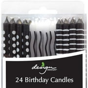 JAM Birthday Candles, 2.4x.25, 24/Pack, Black & White Mix