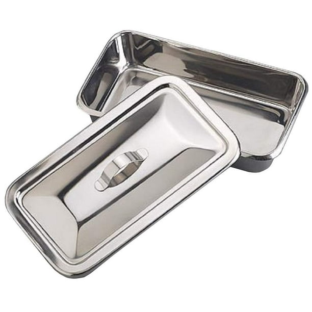 Pack of 6 Stainless Steel Instrument Trays with Strap Handle 8.5" x 3