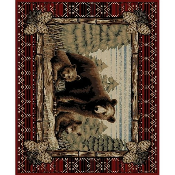 Mayberry Rug  5 ft. 3 in. x 7 ft. 7 in. Lodge King Grizzly Gap Area Rug - Multi Color