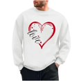 thumbnail image 2 of QUNYINEY Casual Sweatshirts for Men Valentine's Day Crew Neck Long Sleeve White Tops Pullover Drop Shoulder Love Heart Loose Sweatshirt, 2 of 6
