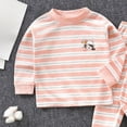 thumbnail image 6 of NOLDARES Baby Boy Fall Outfits Waffle Striped Toddler Boy Sweatshirt Pullover Tops Pants Infant Baby Fall Winter Clothes Size:6-7 Y,Hot Pink, 6 of 6