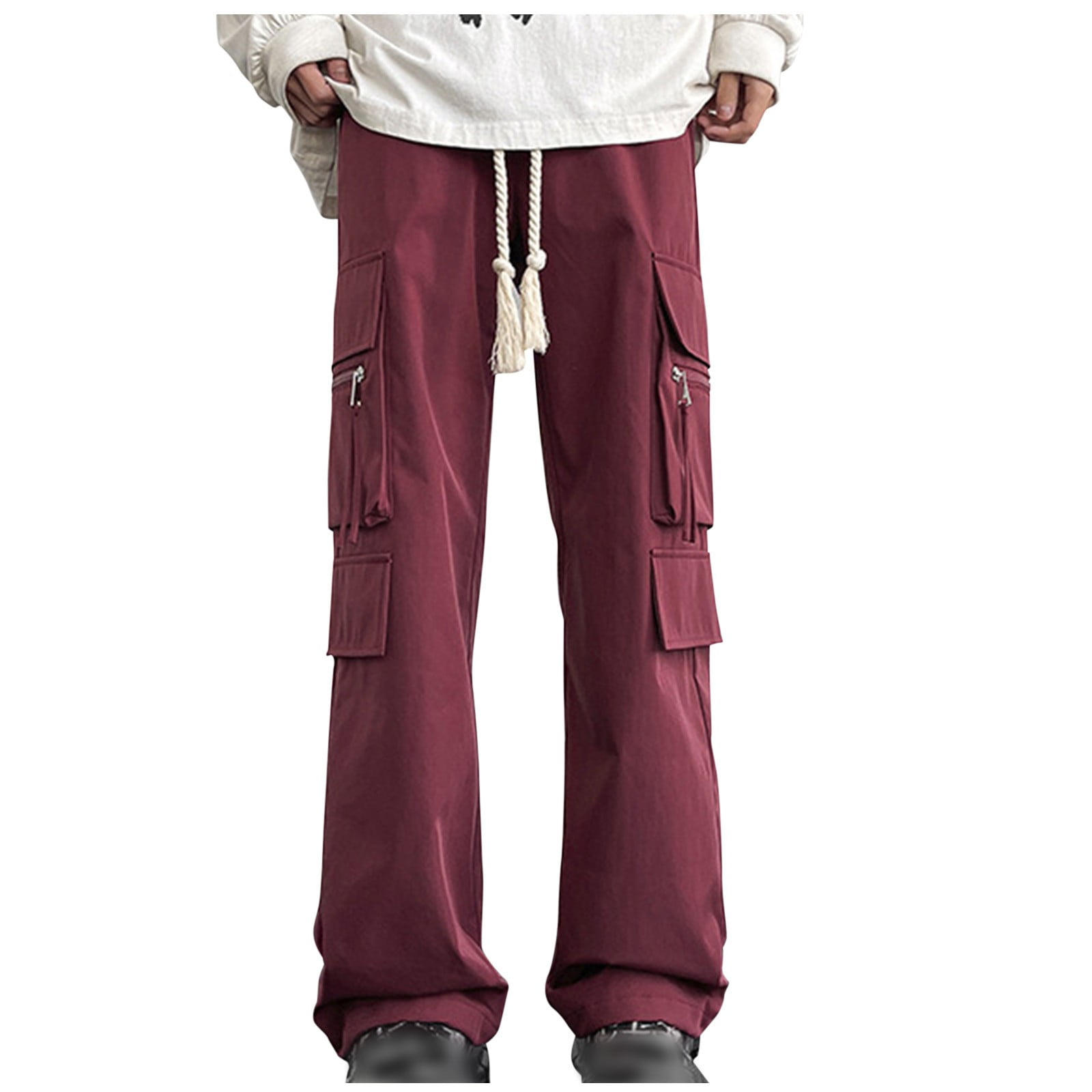 BADHUB Men's Parachute Cargo Pants Plus Size -Straight Fit