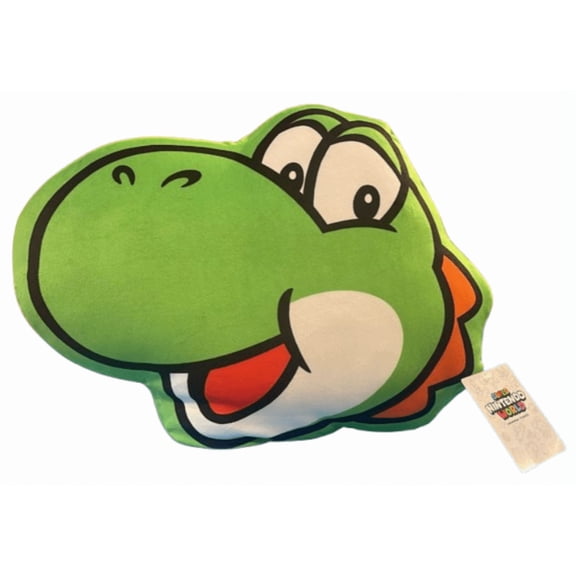 Universal Studios SUPER NINTENDO WORLD Yoshi Big Face Green Pillow New With Tag