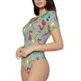 thumbnail image 2 of Gaeub Cute Dinosaur Women'S Short Sleeve One Piece Swimsuit Sexy High-Waisted Bodysuit For Swimming, Beach, Sports - X-Large, 2 of 9