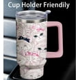 thumbnail image 6 of 40oz Cute Cat Tumbler with Handle and Straw, Stainless Steel Insulated Cup with Lid, Travel Coffee Mug Water Bottle, Birthday Mothers Day Gifts for Women Men Animal Lovers, 6 of 6