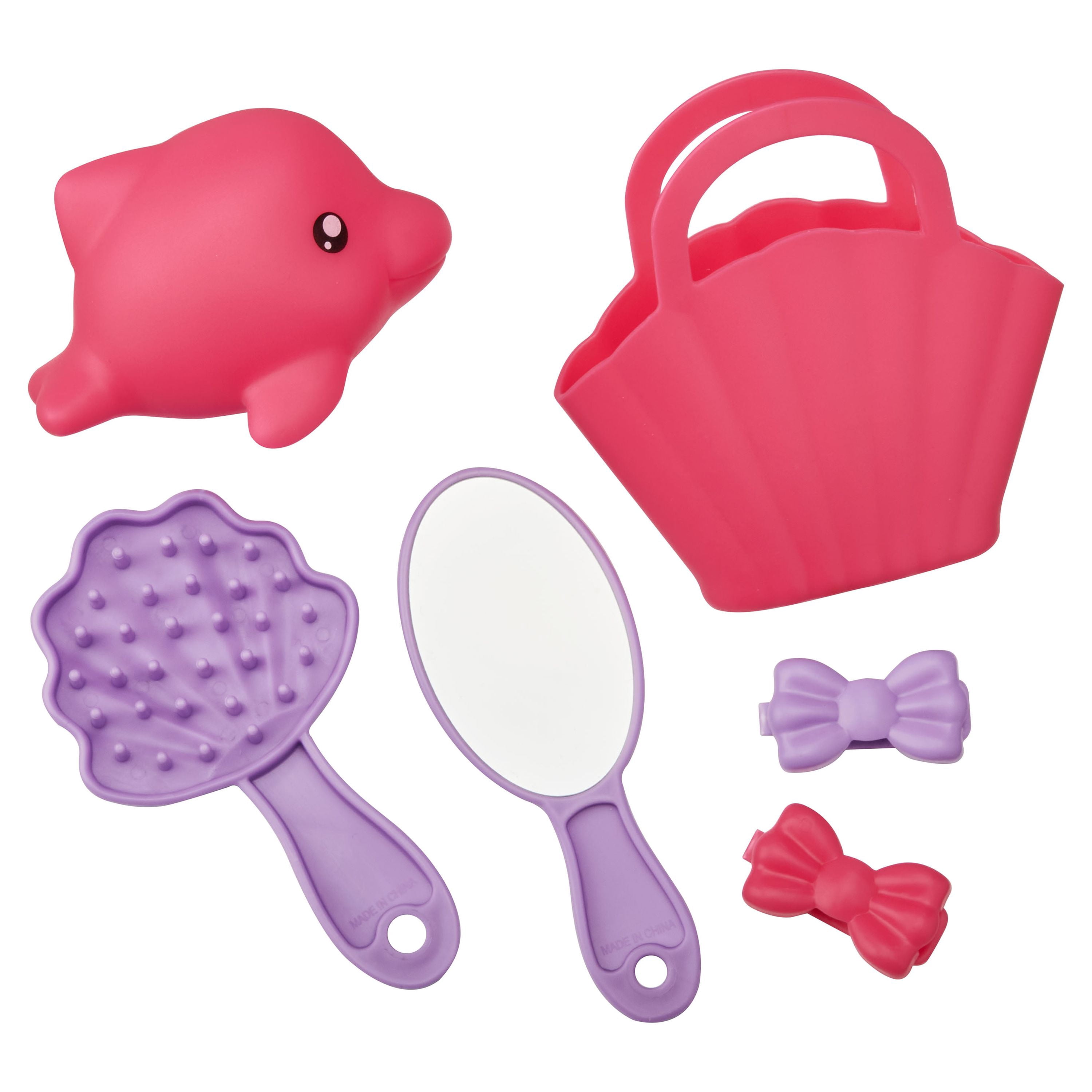 Kid Connection Mermaid Baby Doll Play Set, Blue Eyes, Pink Hair, Light Skin Tone