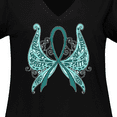 thumbnail image 4 of Inktastic Ovarian Cancer Awareness with Butterfly Ribbon Words Women's Plus Size V-Neck T-Shirt, 4 of 5