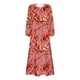 thumbnail image 3 of Gibobby Vestidos para Mujer Vestido a media pierna con botones y estampado floral de manga larga con cuello en V casual para mujer(Rojo,G), 3 of 5