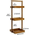 thumbnail image 3 of Utoplike Teak Shower Caddy Shelf, Standing Shower Organizer for Bathroom Corner, Wooden Freestanding Racks Storage for Inside Shower, Bath, Office, Stand Up 3 Tier Kitchen Desktop Organization, 3 of 6