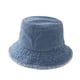 thumbnail image 5 of Sombrero de pescador de mezclilla deshilachada de color sólido, sombrero de lavabo con forma de cubo que cubre la cara lavado para mujer, 5 of 5