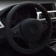 thumbnail image 1 of Negro - 1 pieza de funda de volante de microfibra cómoda, funda de volante universal, 38 cm (15") de diámetro, 1 of 5