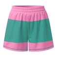 thumbnail image 5 of Lkhaha Womens Workout 2 Piece Outfits Striped Lounge Set Oversized Matching Top and Shorts Tracksuits Dark Green S, 5 of 6