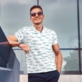 thumbnail image 4 of Balery Cute Shark Camisa Polo de Hombre con Estampado, de Manga Corta y Tejido Medio, Camisa Tipo Golf Polo-4X-Large, 4 of 6