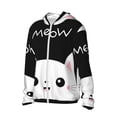 thumbnail image 2 of Daiia Cat Meow UPF 50+ Sun Protection Hoodie Jacket Lightweight Long Sleeve Sun Shirt for Women Men with Pocket Hiking Outdoor-XX-Large, 2 of 9