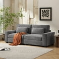 thumbnail image 2 of 79.5" Modern Sofa Couches,3-Seat Sofa Couch Linen Fabric Upholstered Sofa Furniture with Pillows for Living Room Bedroom Apartment,Grey, 2 of 7