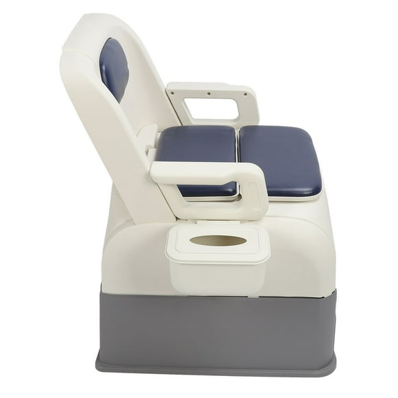 Commode Chair for Toilet, High Load Capacity Soft Padded Bedside Commode Chair Odor Control Prevent Slip with 2 Buckets for Adults
