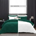 thumbnail image 2 of D.N.G. BEDDINGS 1 Piece Luxury Reversible Diamond Pattern Comforter Premium Super Soft, All Season 800 TC, 100% Egyptian Cotton King/California King Size Teal Green/White Solid Color, 2 of 7