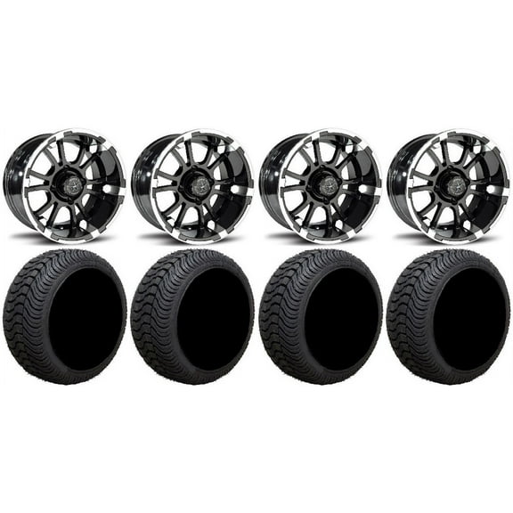 Fairway Alloys Sixer Wheels 12" 215x35-12 Cruze Tires E-Z-GO & Club Car