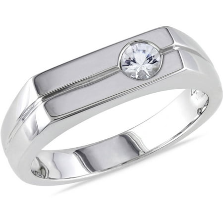 Men's 1/3 Carat T.G.W. White Sapphire Sterling Silver Fashion Ring