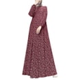 thumbnail image 1 of ZANZEA Women Muslim Islamic Dress Vintage Printed Turkey O-Neck Long Sleeve Dress, 1 of 2