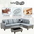 thumbnail image 3 of Aukfa 103" Sectional Sofa with Storage Ottoman, L Shape Couch for Living Room, Right Facing Chaise, Linen, Gray, 3 of 11