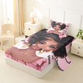 thumbnail image 2 of Castle Fairy Girly Black Woman Twin Sheets 3pcs,Pink Ribbon Bow Bedding,1 Fitted Sheet, 1 Flat Sheet and 1 Pillowcase, 2 of 6