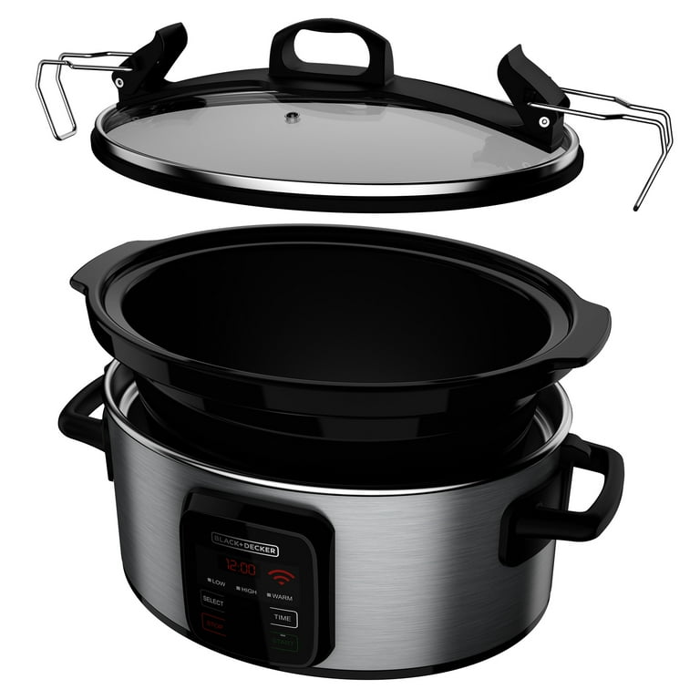 BLACK+DECKER WiFi Enabled 6-Quart Slow Cooker, Stainless Steel, SCW3000S 