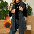 thumbnail image 2 of LUVDA Textured Fleece Vest for Women - Cozy Sleeveless Button-Front Jacket with Shawl Collar for Casual Fall Winter Layering, 2 of 9
