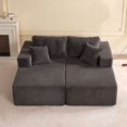 thumbnail image 1 of BIGSYY Canapé Sectionnel Sans Armature, Canapé Modulaire pour Salon, Aucun Assemblage Requis, Style Moderne, Adulte, Velours Côtelé, Gris, 1 of 9