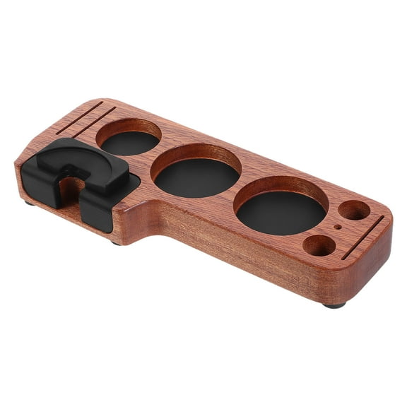 Hemoton Wooden Coffee Tamper Station Desktop Tamper Holder For Espresso Accessories Espresso Portafilter Tamping Stand Base Wooden Tamper Holder