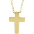 thumbnail image 3 of 14K White Petite Cross 16-18" Necklace in 14k White Gold, 3 of 5