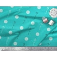 thumbnail image 2 of Soimoi Green Poly Georgette Fabric Polka Dot & Leaves Printed Fabric 1 Yard 52 Inch Wide, 2 of 3