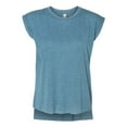 thumbnail image 1 of Bella Canvas Womens Flowy Rolled Cuffs Muscle Tee, S, Heather Deep Teal, 1 of 3