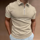 thumbnail image 3 of Camisetas de hombre con cuello y músculos, camisetas azules para hombre, camisetas tipo polo sin logotipo, camisetas de gimnasio lisas con cremallera, ropa ajustada de verano talla XL para hombre 2024, 3 of 5