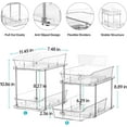 thumbnail image 3 of Delamu 2 Sets of 2-Tier Clear Under Sink Organizers and Storage, Multi-Purpose Stackable Cabinet Organizers, Pull Out Bathroom Organization and Storage with Dividers, 3 of 7