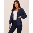 thumbnail image 2 of DARING DIVA Women's Open Front Knitted Casual Cardigan with Pockets S Navy Blue, 2 of 5
