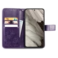 thumbnail image 3 of for Google Pixel 8a Wallet Case, [Flower Embossed] Premium PU Leather Flip Protective Case Cover with Card Holder and Stand with Wrist Strap for Google Pixel 8a, Purple, 3 of 4
