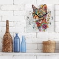 thumbnail image 3 of Square Clock Black Clock 7.78 *7.78 Inch Decorative Clock Creative Clock Dual-Purpose Clock Wall Clock Clock Decorate Your Space Color Art Cat, 3 of 9