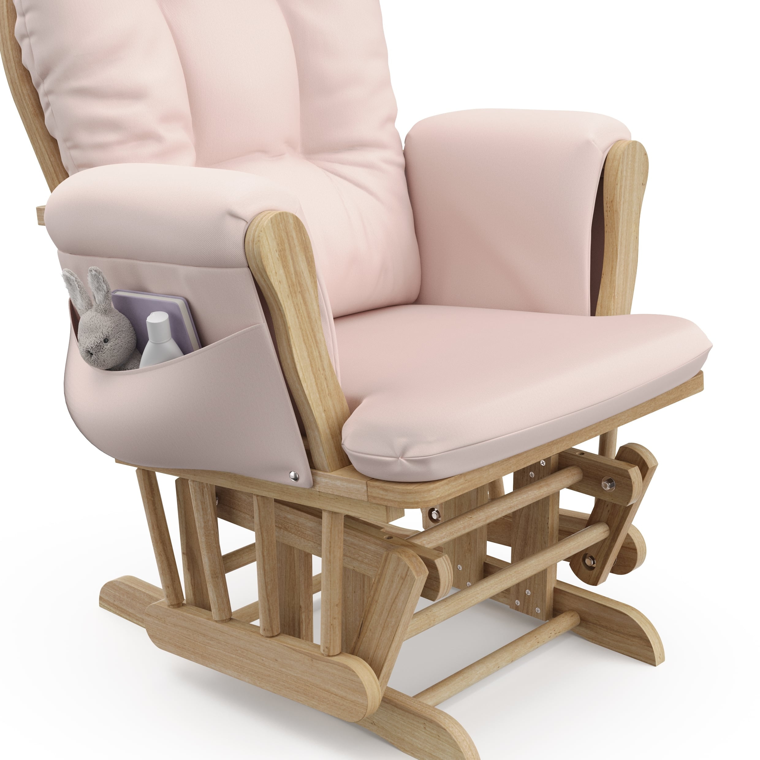 Storkcraft Hoop Infant Nursery Glider and Ottoman, Natural with Pink