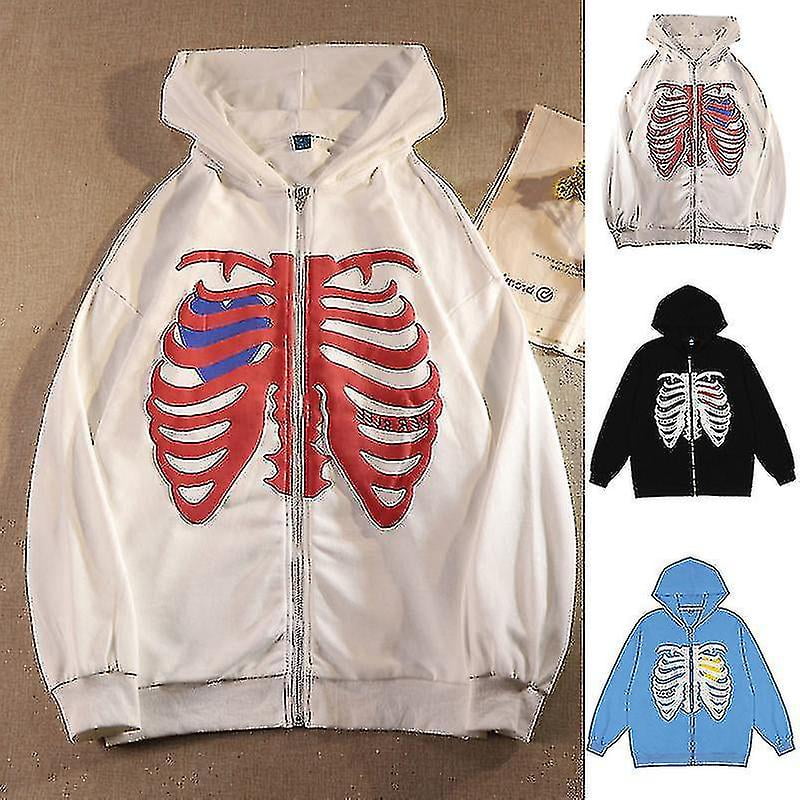Skeleton Zip Up Hoodie For Women Men Skeleton Jacket Autumn Spring  Sweatshirt-Black-S | Walmart Canada