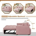 thumbnail image 6 of Lunale 4-in-1 Convertible Futon Sofa Bed, Pull Out Couch Beds Loveseat Sleeper, Pink Velvet, 6 of 12
