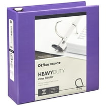 Office Depot® Brand Heavy-Duty D-Ring View Binder, 3" Rings, 54% Recycled, Purple