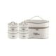 thumbnail image 1 of Juego de 4 loncheras térmicas Bento Box apilables redondas para almacenar alimentos calientes o fríos Beige, 1 of 9