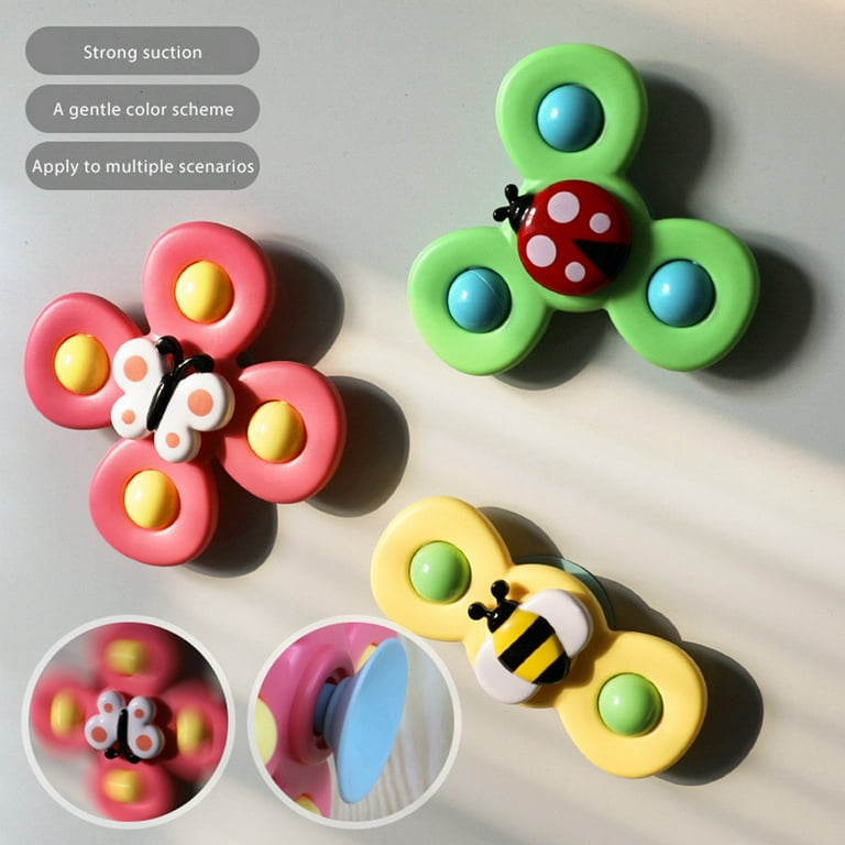 Suction Cup Spinner Toy: Animal Fidget Spinner (Bee, Butterfly