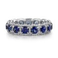 thumbnail image 3 of HeartsAndYou 5ct Natural Blue Sapphire Cocktail Halo Full Eternity Band 14k SOLID White Gold, 3 of 9