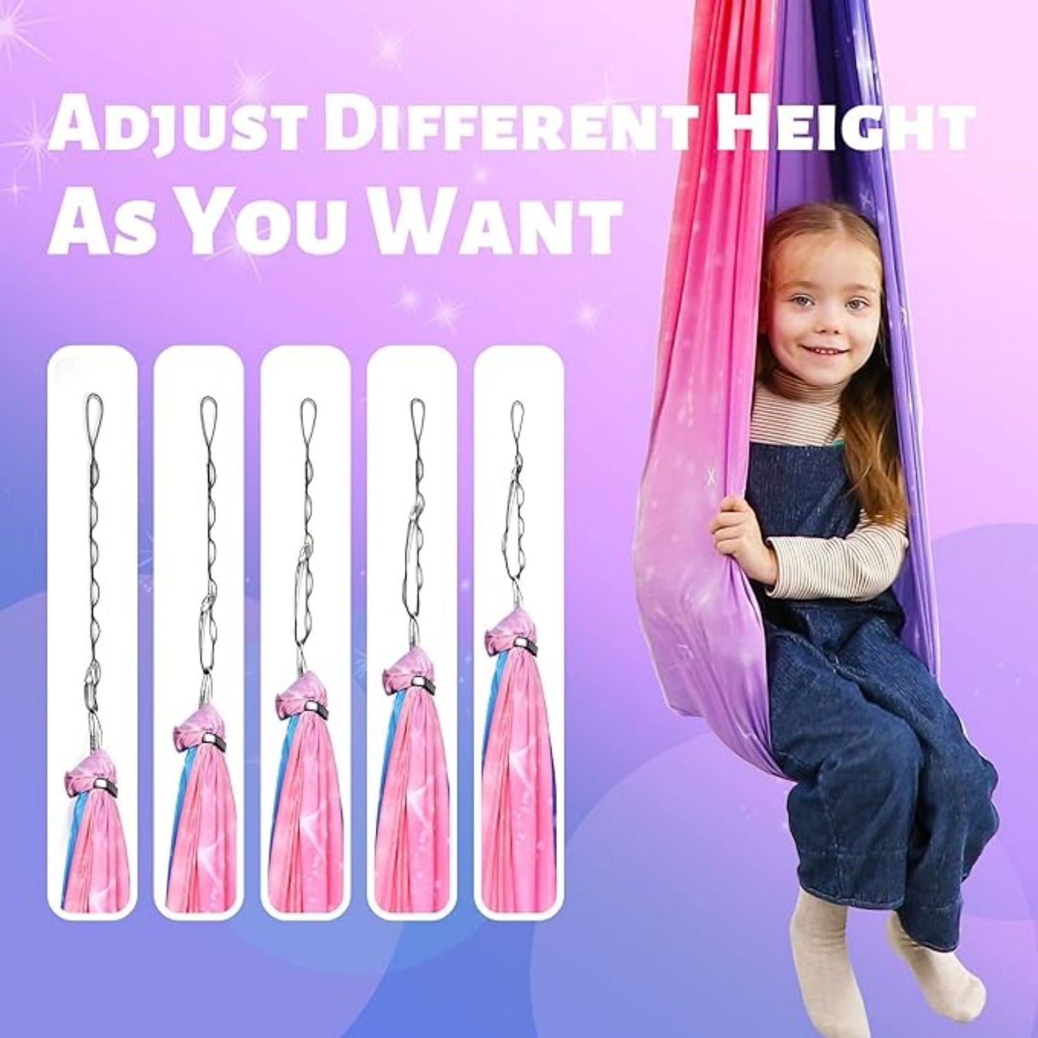 Sensory Swing for Kids & Adults, Double Layer Therapy Cuddle Swing, Holds up to 300lbs