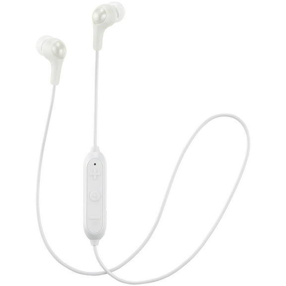 JVC Soft Wireless Earbud with Stayfit Tips, Remote and Mic and Bluetooth White (HA-FX9BTW) (Pack of 2)