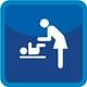 thumbnail image 1 of Señalamiento: "Cambiador para bebés, WC" en azul y blanco. Impresa sobre plástico estireno calibre 40, ideal para interiores, medidas: 20 x 20 cm. Señalética, Letrero, Señal cuadrada informativa., 1 of 5